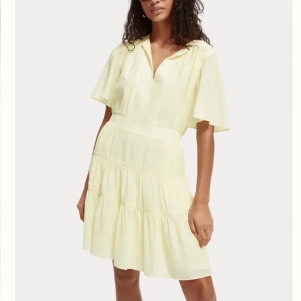 New Scotch & Soda Mid Length Paneled Dress Gather Details